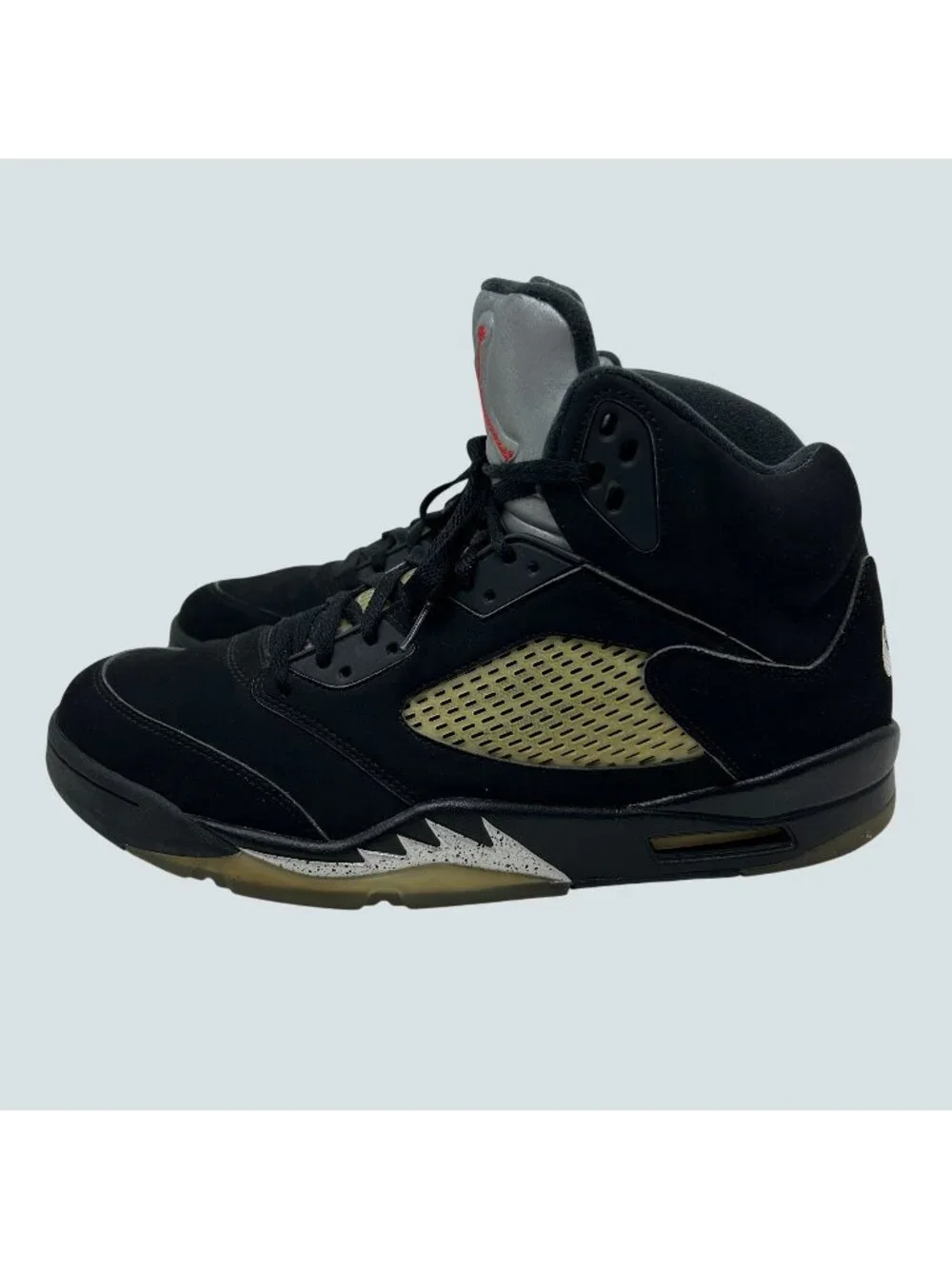 Air Jordan 5 Retro OG Black Metallic Silver Mens Size 13 Sneakers 845035-003